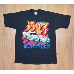 Vintage John Force Castrol GTX Racing T-Shirt All Sport Single Stitch Made n USA